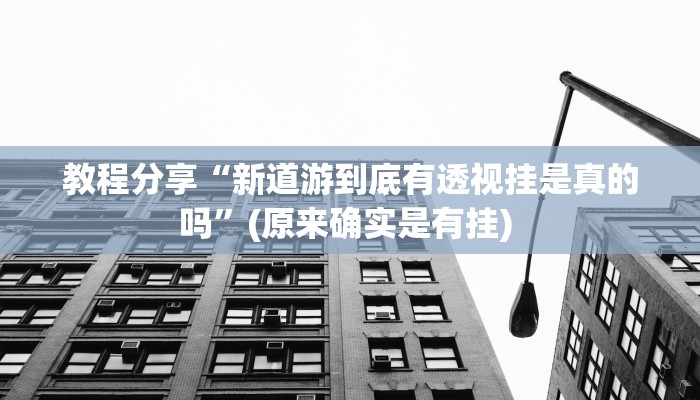 教程分享“新道游到底有透视挂是真的吗”(原来确实是有挂) 教程分享“新道游到底有透视挂是真的吗”(原来确实是有挂)