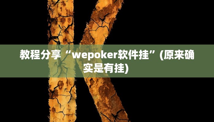 教程分享“wepoker软件挂”(原来确实是有挂) 教程分享“wepoker软件挂”(原来确实是有挂)