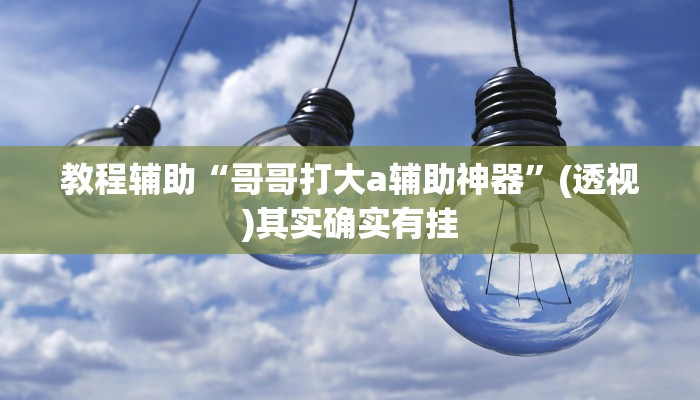 教程辅助“哥哥打大a辅助神器”(透视)其实确实有挂 教程辅助“哥哥打大a辅助神器”(透视)其实确实有挂