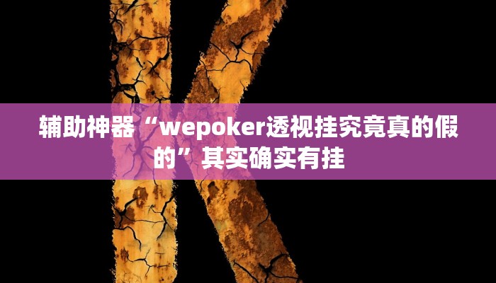 辅助神器“wepoker透视挂究竟真的假的”其实确实有挂