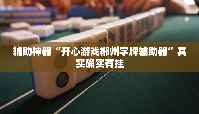 辅助神器“开心游戏郴州字牌辅助器”其实确实有挂 辅助神器“开心游戏郴州字牌辅助器”其实确实有挂