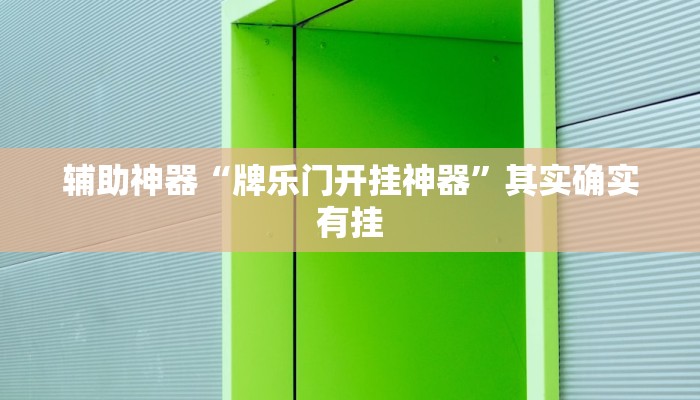 辅助神器“牌乐门开挂神器”其实确实有挂