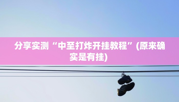 分享实测“中至打炸开挂教程”(原来确实是有挂) 