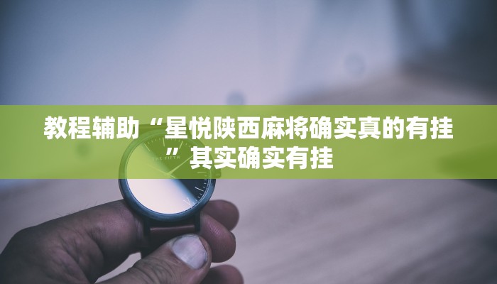 教程辅助“星悦陕西麻将确实真的有挂”其实确实有挂