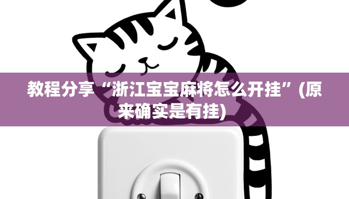 教程分享“浙江宝宝麻将怎么开挂”(原来确实是有挂) 