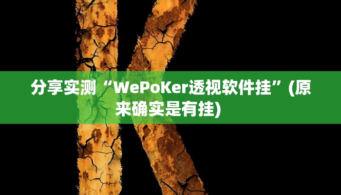 分享实测“WePoKer透视软件挂”(原来确实是有挂) 