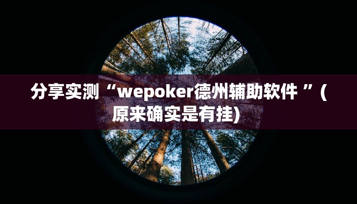 分享实测“wepoker德州辅助软件 ”(原来确实是有挂) 分享实测“wepoker德州辅助软件 ”(原来确实是有挂)
