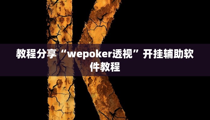教程分享“wepoker透视”开挂辅助软件教程