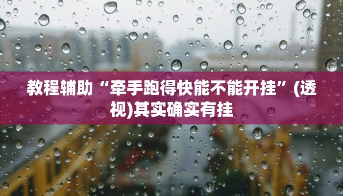 教程辅助“牵手跑得快能不能开挂”(透视)其实确实有挂
