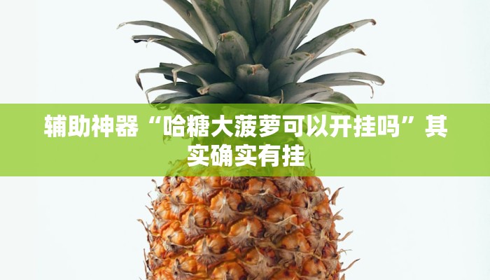 辅助神器“哈糖大菠萝可以开挂吗”其实确实有挂