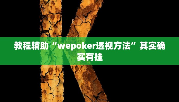 教程辅助“wepoker透视方法”其实确实有挂