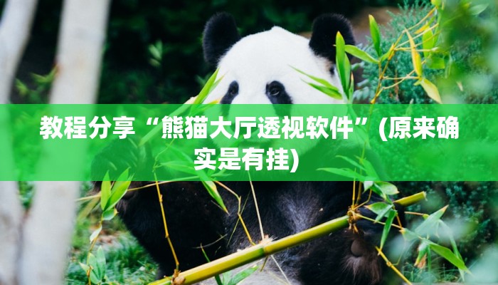 教程分享“熊猫大厅透视软件”(原来确实是有挂) 