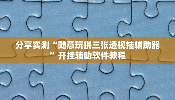 分享实测“随意玩拼三张透视挂辅助器”开挂辅助软件教程