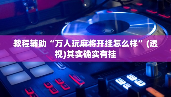 教程辅助“万人玩麻将开挂怎么样”(透视)其实确实有挂