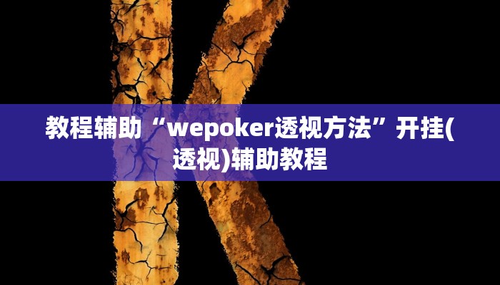 教程辅助“wepoker透视方法”开挂(透视)辅助教程