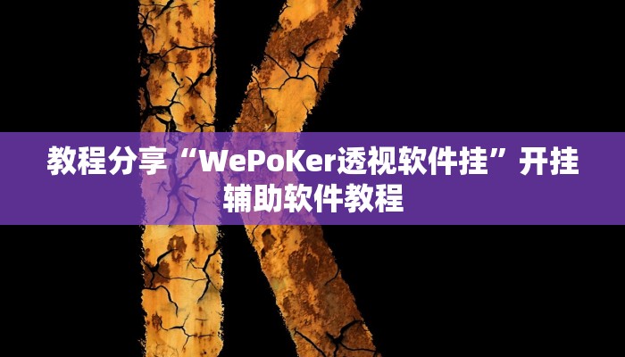 教程分享“WePoKer透视软件挂”开挂辅助软件教程