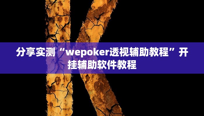 分享实测“wepoker透视辅助教程”开挂辅助软件教程