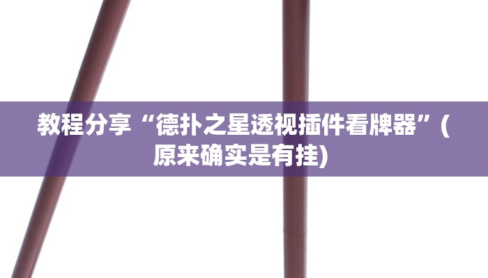 教程分享“德扑之星透视插件看牌器”(原来确实是有挂) 
