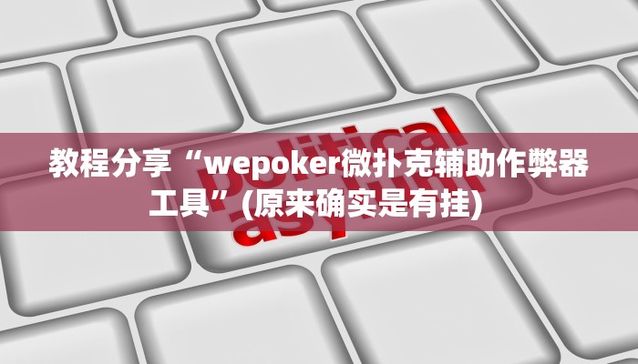 教程分享“wepoker微扑克辅助作弊器工具”(原来确实是有挂) 