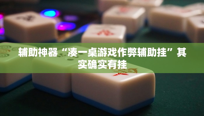 辅助神器“凑一桌游戏作弊辅助挂”其实确实有挂