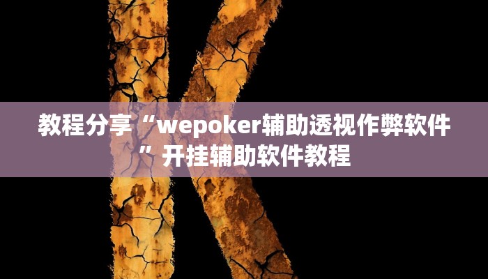 教程分享“wepoker辅助透视作弊软件”开挂辅助软件教程