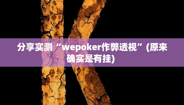 分享实测“wepoker作弊透视”(原来确实是有挂) 分享实测“wepoker作弊透视”(原来确实是有挂)