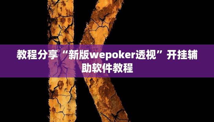 教程分享“新版wepoker透视”开挂辅助软件教程