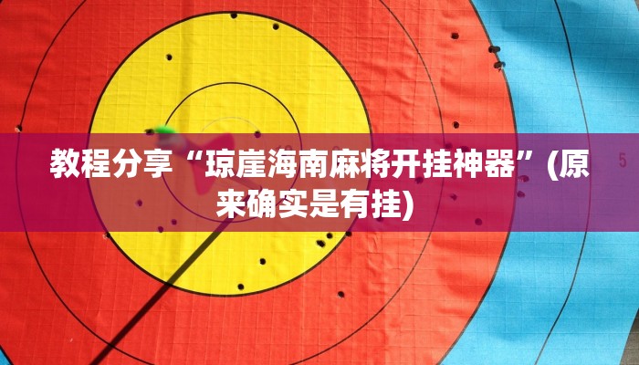 教程分享“琼崖海南麻将开挂神器”(原来确实是有挂) 