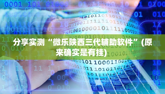 分享实测“微乐陕西三代辅助软件”(原来确实是有挂) 