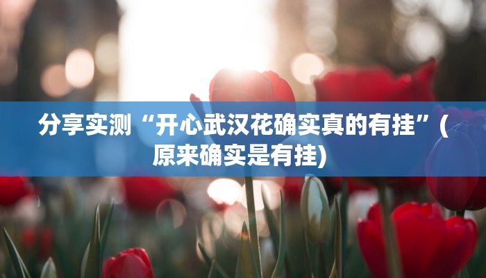 分享实测“开心武汉花确实真的有挂”(原来确实是有挂) 