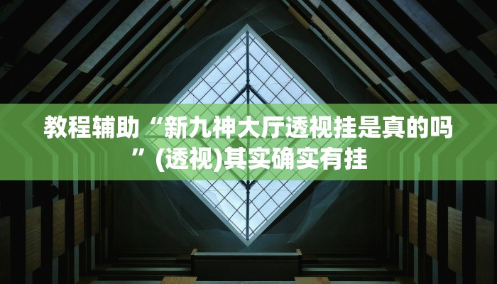 教程辅助“新九神大厅透视挂是真的吗”(透视)其实确实有挂