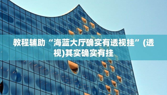 教程辅助“海蓝大厅确实有透视挂”(透视)其实确实有挂