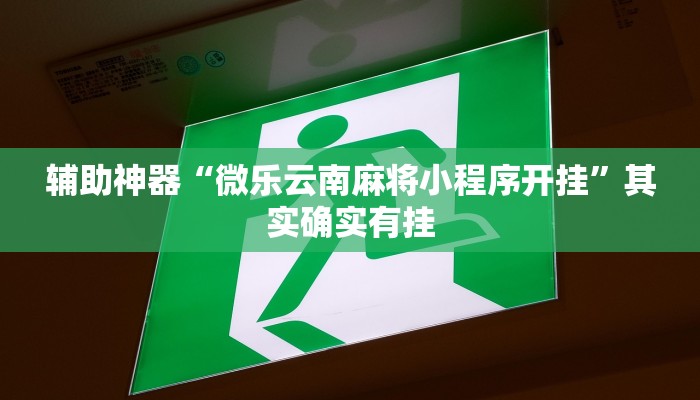 辅助神器“微乐云南麻将小程序开挂”其实确实有挂