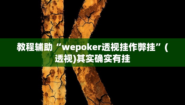 教程辅助“wepoker透视挂作弊挂”(透视)其实确实有挂