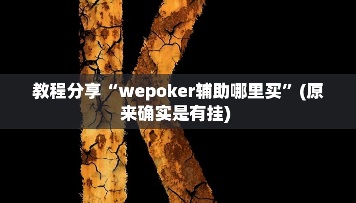 教程分享“wepoker辅助哪里买”(原来确实是有挂) 
