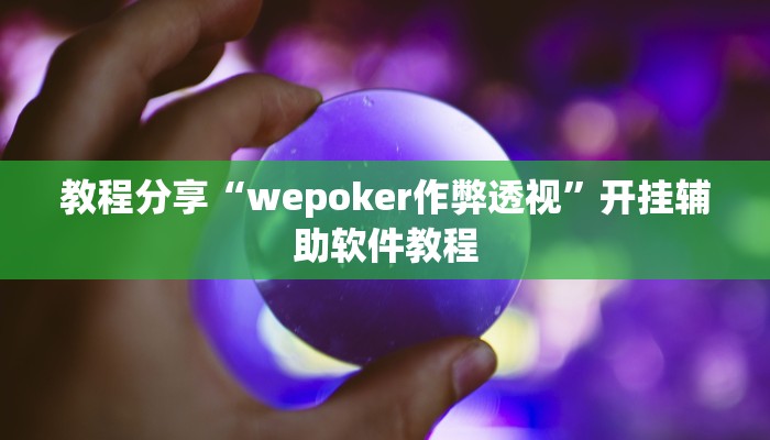 教程分享“wepoker作弊透视”开挂辅助软件教程