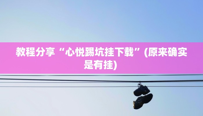 教程分享“心悦踢坑挂下载”(原来确实是有挂) 