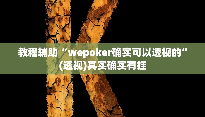 教程辅助“wepoker确实可以透视的”(透视)其实确实有挂