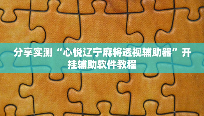 分享实测“心悦辽宁麻将透视辅助器”开挂辅助软件教程