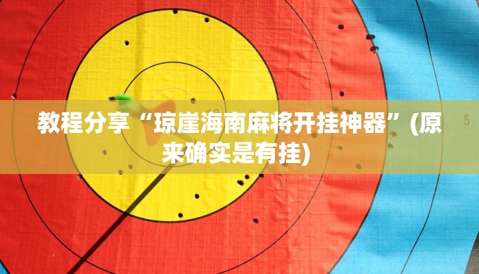 教程分享“琼崖海南麻将开挂神器”(原来确实是有挂) 