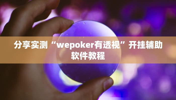 分享实测“wepoker有透视”开挂辅助软件教程