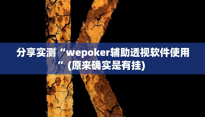 分享实测“wepoker辅助透视软件使用”(原来确实是有挂) 