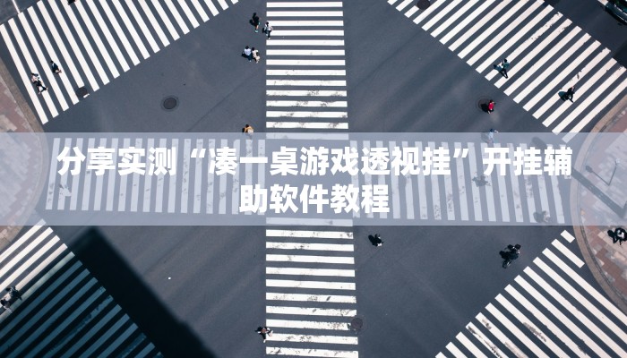 分享实测“凑一桌游戏透视挂”开挂辅助软件教程