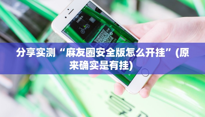 分享实测“麻友圈安全版怎么开挂”(原来确实是有挂) 