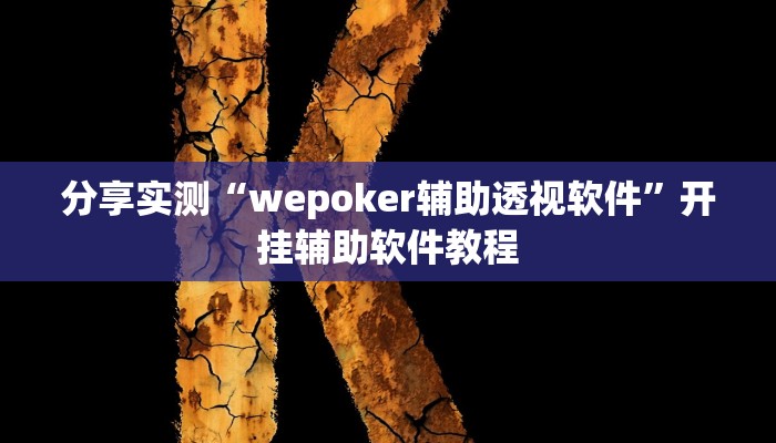 分享实测“wepoker辅助透视软件”开挂辅助软件教程