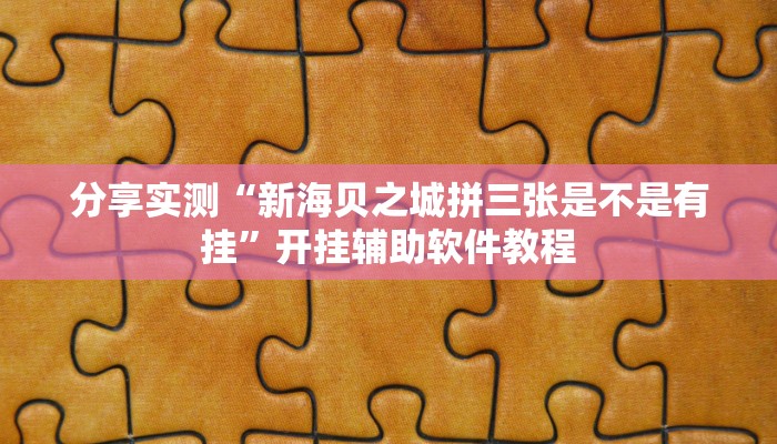 分享实测“新海贝之城拼三张是不是有挂”开挂辅助软件教程