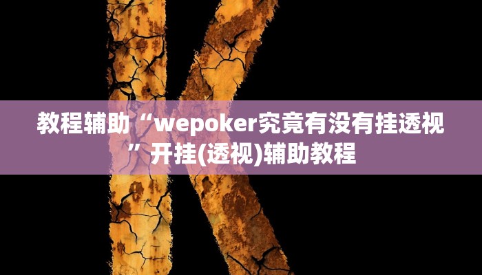 教程辅助“wepoker究竟有没有挂透视”开挂(透视)辅助教程