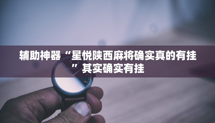 辅助神器“星悦陕西麻将确实真的有挂”其实确实有挂