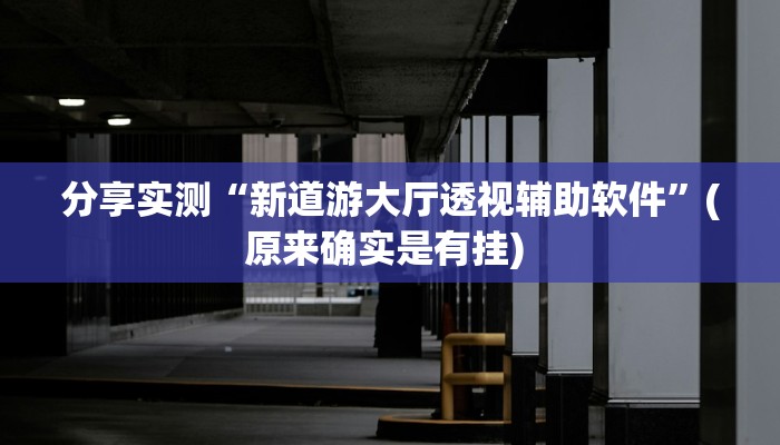分享实测“新道游大厅透视辅助软件”(原来确实是有挂) 