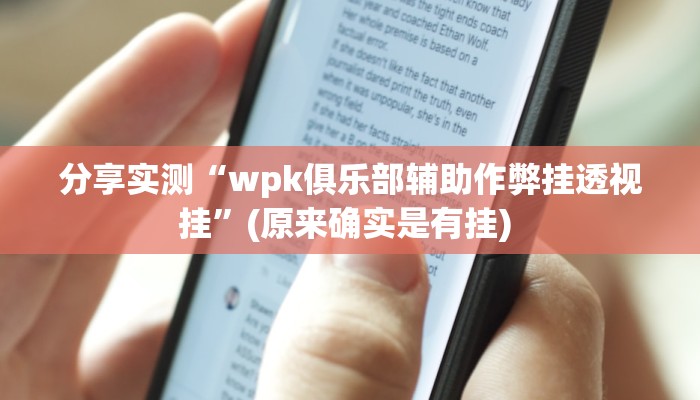 分享实测“wpk俱乐部辅助作弊挂透视挂”(原来确实是有挂) 